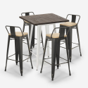 wysoki stolik kawowy 60x60cm i 4 stołki w stylu vintage axel white Sprzedaż
