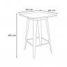 wysoki stolik kawowy 60x60cm i 4 stołki w stylu vintage axel white 