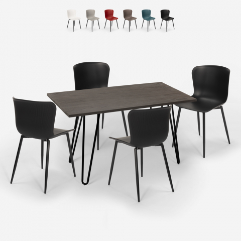 zestaw 4 krzesła i stół 120x60cm wire Promocja