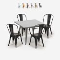 zestaw kuchenny 4 krzesła vintage Lix i stół industrialny 80x80cm state Sprzedaż