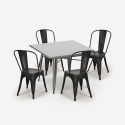 zestaw kuchenny 4 krzesła vintage i stół industrialny 80x80cm state Środki