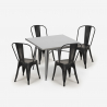 zestaw kuchenny 4 krzesła vintage Lix i stół industrialny 80x80cm state Środki
