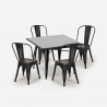 zestaw 4 krzeseł w stylu Lix i industrialny stół 80x80cm state black Cena