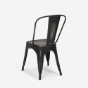zestaw 4 krzeseł w stylu Lix i industrialny stół 80x80cm state black 