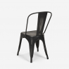 zestaw 4 krzeseł w stylu Lix i industrialny stół 80x80cm state black 
