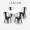 zestaw 4 krzeseł Lix i stół industrialny 80x80cm state white Sprzedaż