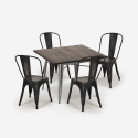 industrialny stół do jadalni 80x80cm i 4 krzesła Lix burton Cena