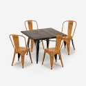 zestaw 4 krzeseł vintage stół do jadalni 80x80cm burton black Wybór