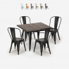 zestaw 4 krzeseł vintage stół do jadalni 80x80cm burton black Sprzedaż