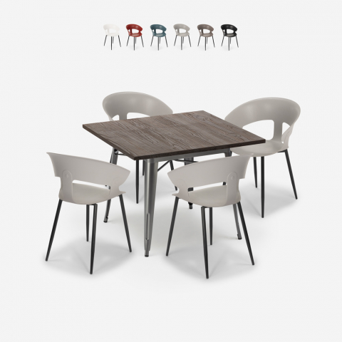 zestaw stół 80x80cm 4 krzesła Lix reeve Promocja