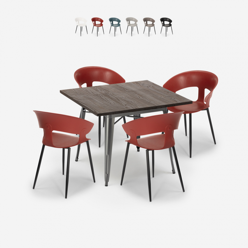 zestaw stół 80x80cm 4 krzesła Lix reeve Katalog