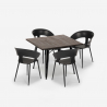 zestaw kuchenny 4 krzesła nowoczesny stół kwadratowy 80x80cm reeve black Wybór
