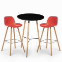 Zestaw 2 taborety i wysoki stolik 60cm Ojala Dark Model