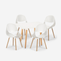 Zestaw 4 krzesła i stół 80x80cm skandynawski design Dax Light Katalog