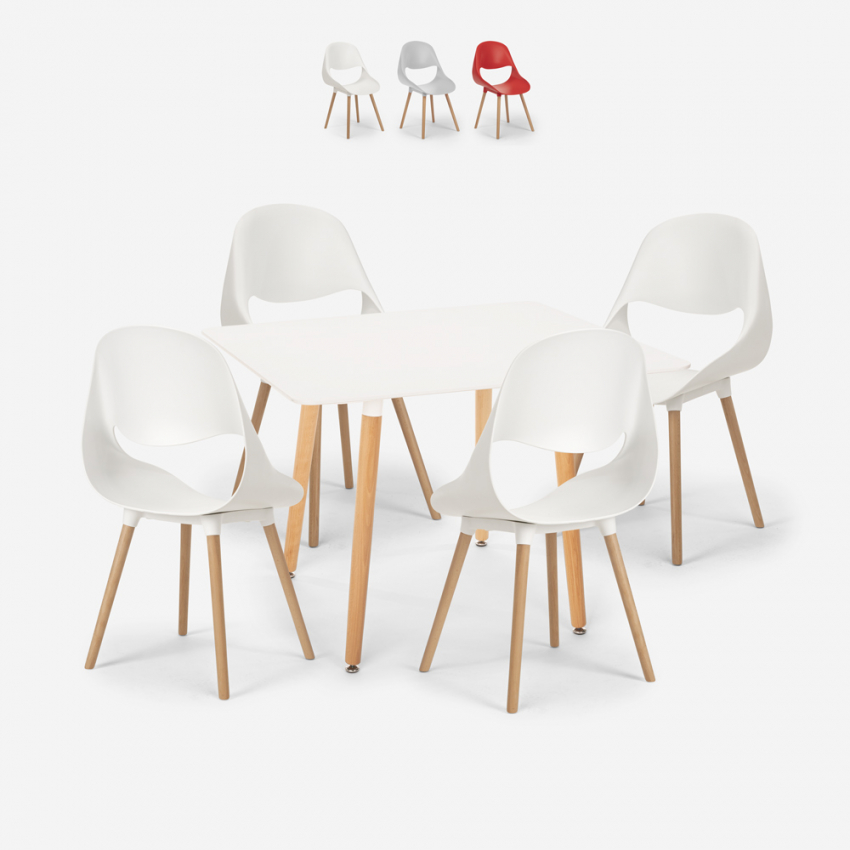 Zestaw 4 krzesła i stół 80x80cm skandynawski design Dax Light Sprzedaż