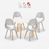 Zestaw 4 krzesła i stół 80x80cm skandynawski design Dax Light Oferta