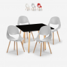 Zestaw stół 80x80cm i 4 krzesła skandynawski design Dax Dark Promocja