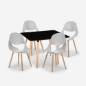 Zestaw stół 80x80cm i 4 krzesła skandynawski design Dax Dark Rabaty