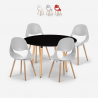 Zestaw 4 krzesła i stół 100cm Midlan Dark Oferta