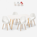 Zestaw stół prostokątny 80x120cm 4 krzesła skandynawski design Flocs Light Promocja