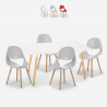 Zestaw stół prostokątny 80x120cm 4 krzesła skandynawski design Flocs Light Sprzedaż