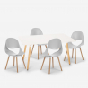 Zestaw stół prostokątny 80x120cm 4 krzesła skandynawski design Flocs Light Katalog