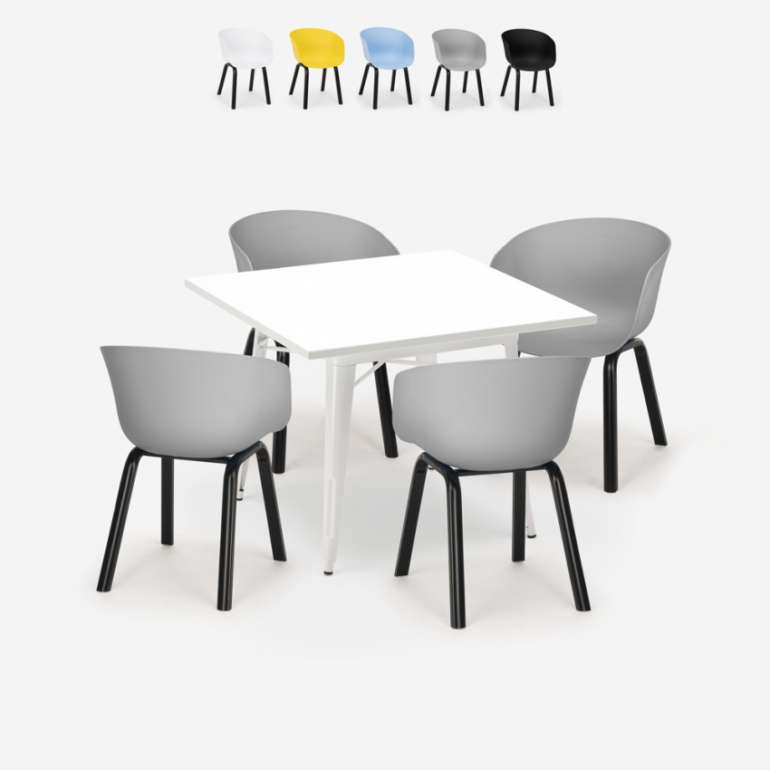 Zestaw 4 krzesła z polipropylenu i stół 80x80cm Krust Light Oferta Zestaw 4 krzesła z polipropylenu i stół 80x80cm Krust Light Oferta