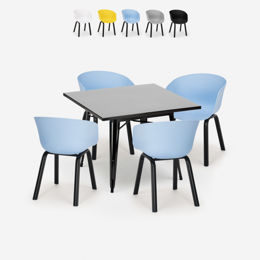 Zestaw stół 80x80cm i 4 krzesła nowoczesny design Krust Dark Sprzedaż