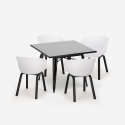 Zestaw stół 80x80cm i 4 krzesła nowoczesny design Krust Dark Model