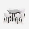 Zestaw stół 80x80cm i 4 krzesła nowoczesny design Krust Dark Model