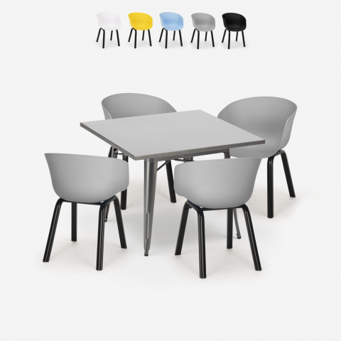 zestaw stół jadalny 80x80cm Lix i 4 krzesła nowoczesny design krust Promocja