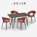 Zestaw industrialny 4 krzeseł i stół  120x60cm Sixty Katalog