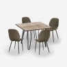 Industrialny stół 80x80cm i 4 krzesła Wright Katalog