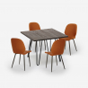 Zestaw stół industrialny 80x80cm i 4 krzesła Wright Dark Katalog