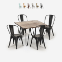 zestaw 4 krzeseł i industrialny stół 80x80cm hedges Rabaty