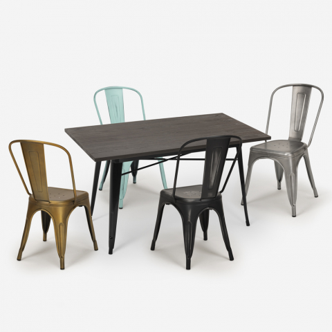 industrialny stół 120x60cm i 4 krzesła Lix lloyd Promocja