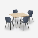 Zestaw stół industrialny 80x80cm i 4 krzesła Sartis Light Cechy