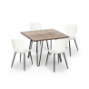 Zestaw stół industrialny 80x80cm i 4 krzesła polipropylenowe Sartis Model