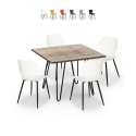 Zestaw stół industrialny 80x80cm i 4 krzesła polipropylenowe Sartis Sprzedaż