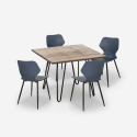 Zestaw stół industrialny 80x80cm i 4 krzesła polipropylenowe Sartis Cechy