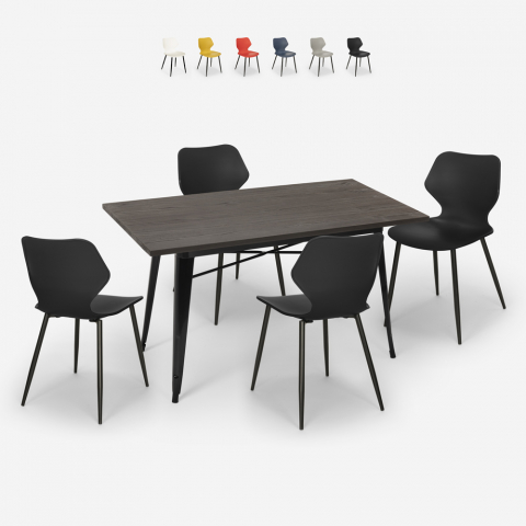 zestaw 4 krzesła i stół industrialny 120x60cm bantum Promocja