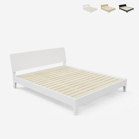 Podwójne łóżko 160x200cm drewniane Linz King