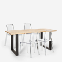 Zestaw industrialny stół 160x80cm i 4 przezroczyste krzesła Hilton Katalog