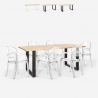 Zestaw 6 przezroczystych krzeseł i stół industrialny 180x80cm Jaipur L Sprzedaż