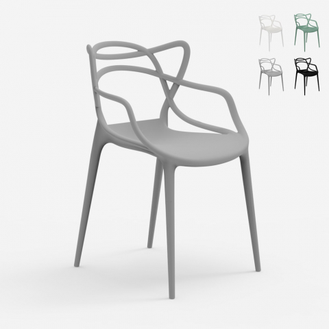Krzesło o nowoczesnym designie z podłokietnikami Node Kitchen Bar