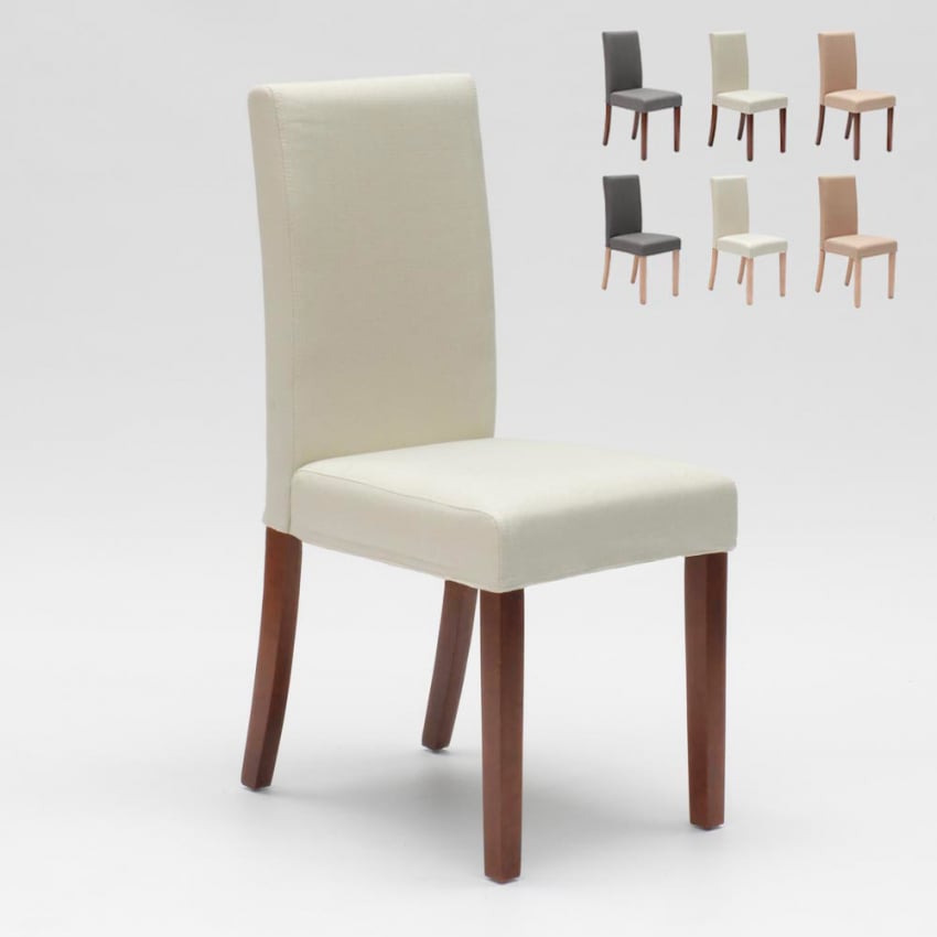 Materiałowe krzesło z drewnianymi nogami oraz poszewką henriksdal Comfort Luxury Materiałowe krzesło z drewnianymi nogami oraz poszewką henriksdal Comfort Luxury