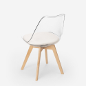 przezroczyste krzesło kuchenno-barowe z poduszką skandynawski design Tulipan caurs Model