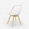 przezroczyste krzesło kuchenno-barowe z poduszką skandynawski design Tulipan caurs Model