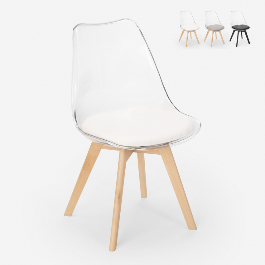 przezroczyste krzesło kuchenno-barowe z poduszką skandynawski design Goblet caurs Katalog