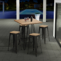zestaw 4 taborety i wysoki stolik 60x60cm oudin Oferta